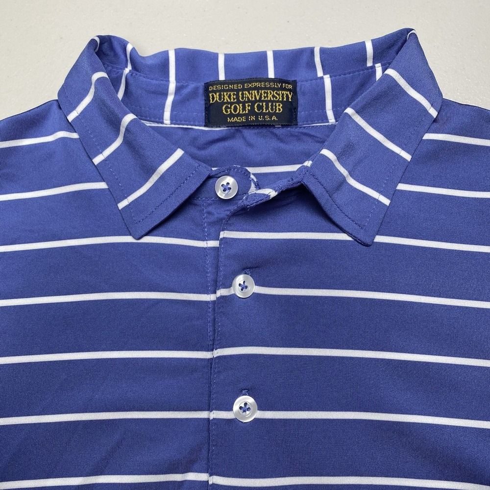 Vintage Duke University Golf Club Polo (L) Blue Stripe USA